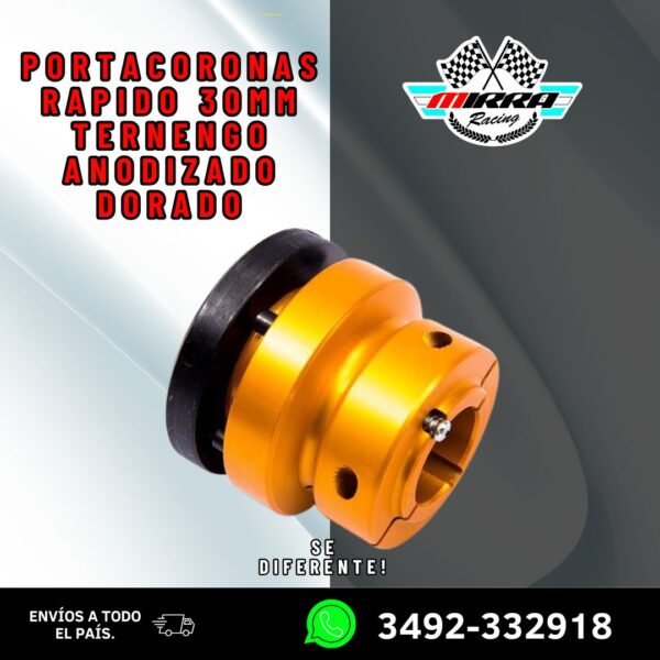 PORTACORONAS RAPIDO 30MM TERNENGO ANODIZADO DORADO