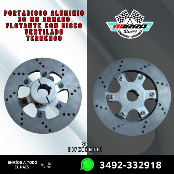 PORTADISCO ALUMINIO 30MM ARMADO FLOTANTE CON DISCO VENTILADO TERNENGO