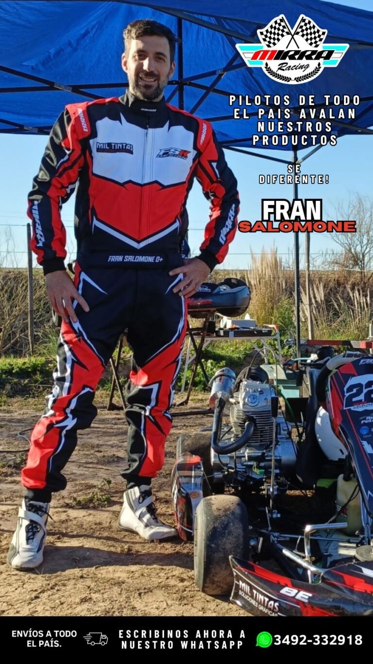 Piloto con indumentaria Mirra Kart